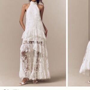 BHLDN Halter Lace Gown in White